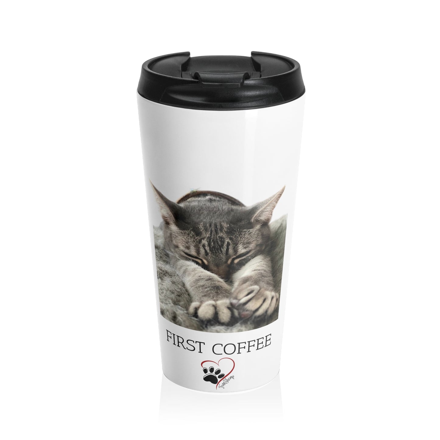 First Coffee Stainless Steel Travel Mug