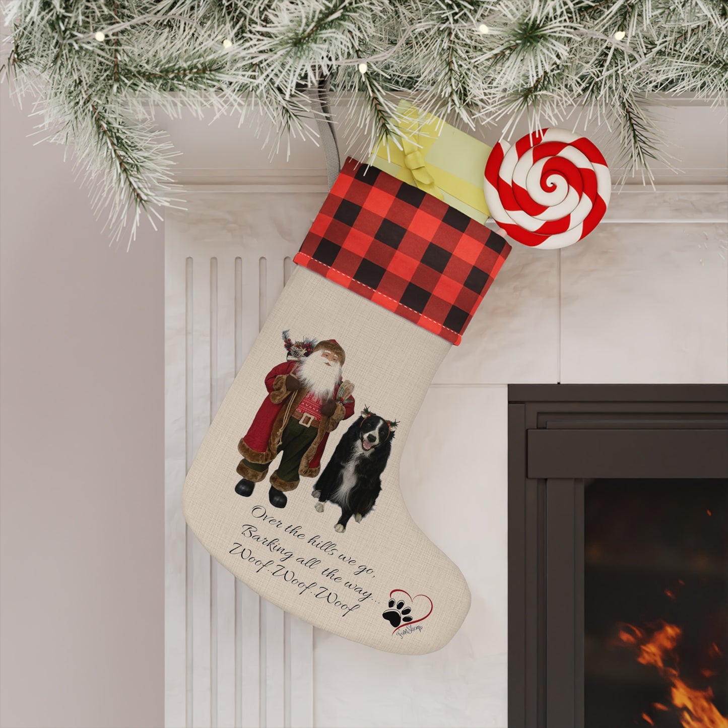 Over the hills we go Christmas Stocking