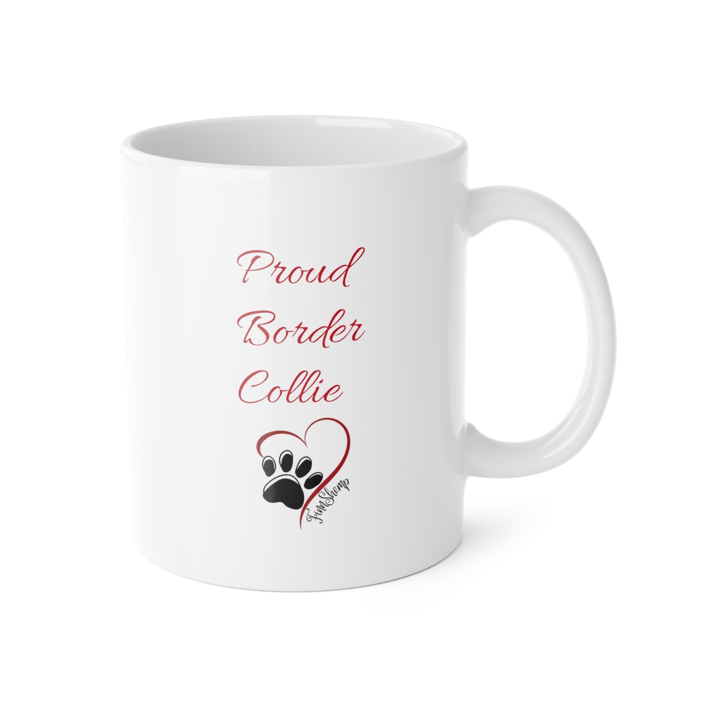 Proud Border Collie White Ceramic Mug, 11oz